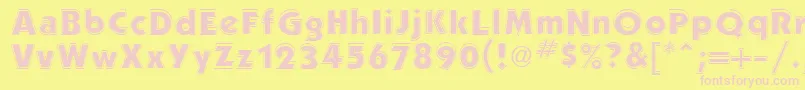 PerformaOutlineSsiOutline-fontti – vaaleanpunaiset fontit keltaisella taustalla