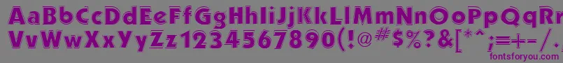 PerformaOutlineSsiOutline-fontti – violetit fontit harmaalla taustalla