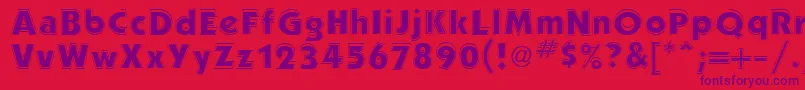 Czcionka PerformaOutlineSsiOutline – fioletowe czcionki na czerwonym tle