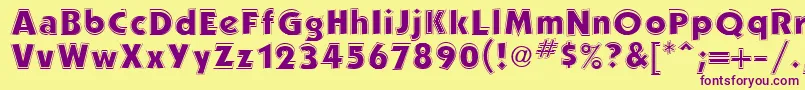 PerformaOutlineSsiOutline Font – Purple Fonts on Yellow Background
