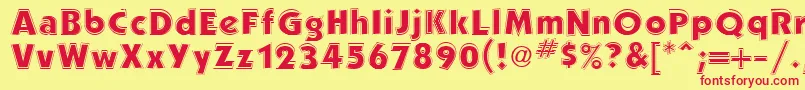 PerformaOutlineSsiOutline Font – Red Fonts on Yellow Background