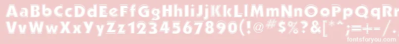 PerformaOutlineSsiOutline-Schriftart – Weiße Schriften auf rosa Hintergrund