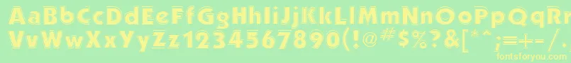 PerformaOutlineSsiOutline Font – Yellow Fonts on Green Background
