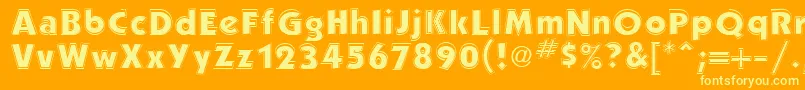 PerformaOutlineSsiOutline Font – Yellow Fonts on Orange Background