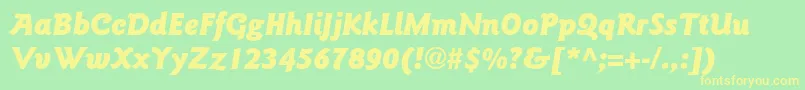 GoudysansstdBlackitalic Font – Yellow Fonts on Green Background