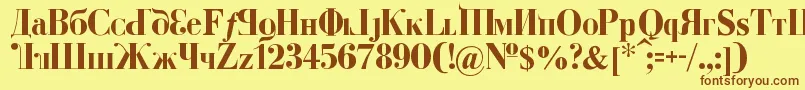 KremlinDumaBold Font – Brown Fonts on Yellow Background