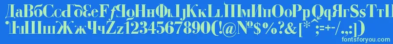 KremlinDumaBold Font – Green Fonts on Blue Background