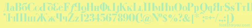 KremlinDumaBold Font – Green Fonts on Yellow Background