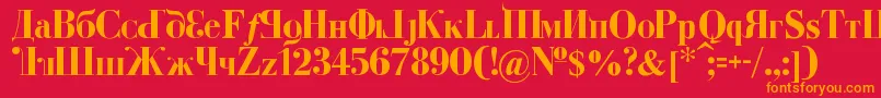 KremlinDumaBold Font – Orange Fonts on Red Background