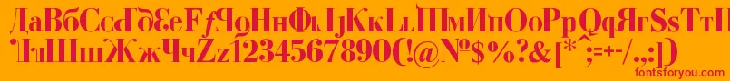 KremlinDumaBold-Schriftart – Rote Schriften auf orangefarbenem Hintergrund
