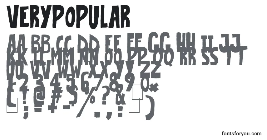 Schriftart VeryPopular – Alphabet, Zahlen, spezielle Symbole