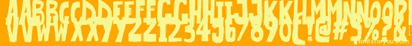 VeryPopular Font – Yellow Fonts on Orange Background