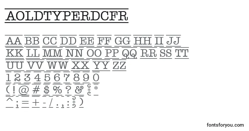 Шрифт AOldtyperdcfr – алфавит, цифры, специальные символы