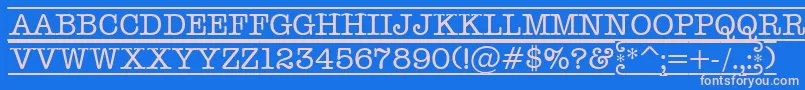 AOldtyperdcfr Font – Pink Fonts on Blue Background