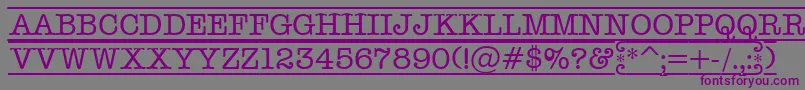 フォントAOldtyperdcfr – 紫色のフォント、灰色の背景