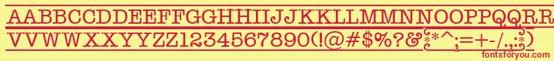 AOldtyperdcfr-fontti – punaiset fontit keltaisella taustalla