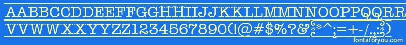 AOldtyperdcfr Font – Yellow Fonts on Blue Background