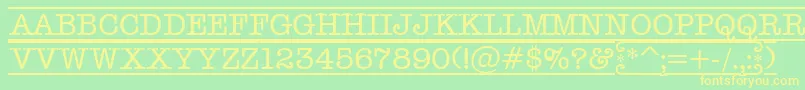 Czcionka AOldtyperdcfr – żółte czcionki na zielonym tle