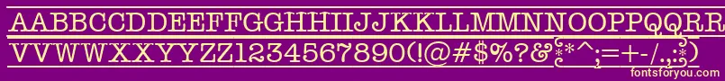 More about AOldtyperdcfr Font AOldtyperdcfr Font – Yellow Fonts on Purple Background