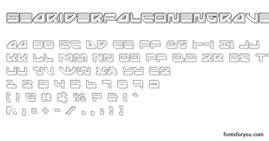 Czcionka Seariderfalconengrave – alfabet, cyfry, specjalne znaki