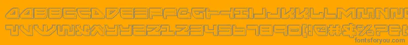Seariderfalconengrave-fontti – harmaat kirjasimet oranssilla taustalla