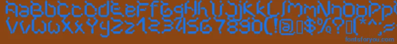 Cybernet Font – Blue Fonts on Brown Background