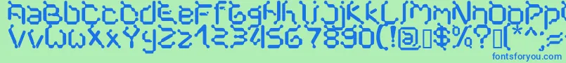 フォントCybernet – 青い文字は緑の背景です。