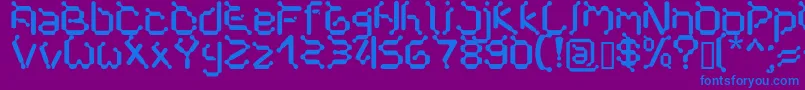 フォントCybernet – 紫色の背景に青い文字