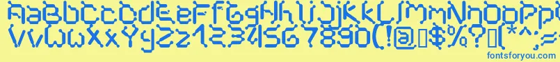 Cybernet Font – Blue Fonts on Yellow Background