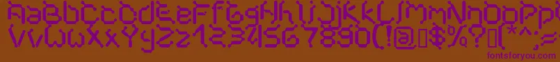 Czcionka Cybernet – fioletowe czcionki na brązowym tle