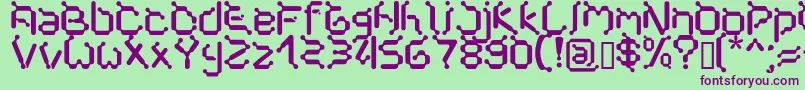フォントCybernet – 緑の背景に紫のフォント