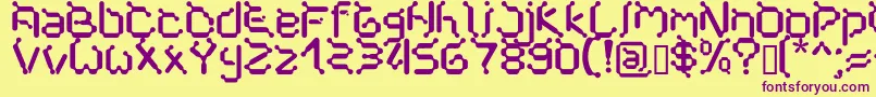 Cybernet-Schriftart – Violette Schriften auf gelbem Hintergrund