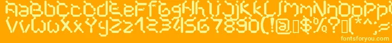 Cybernet Font – Yellow Fonts on Orange Background