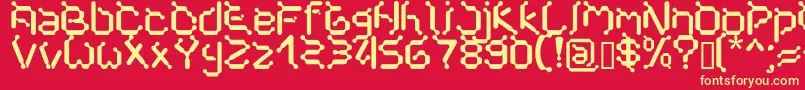 Cybernet-Schriftart – Gelbe Schriften auf rotem Hintergrund