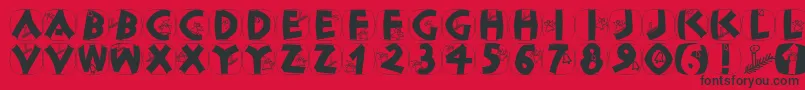Fonte Classicapsxmas – fontes pretas em um fundo vermelho