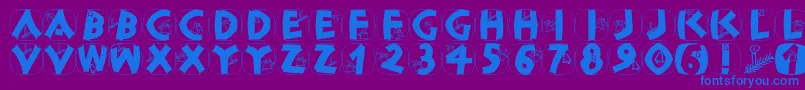 フォントClassicapsxmas – 紫色の背景に青い文字