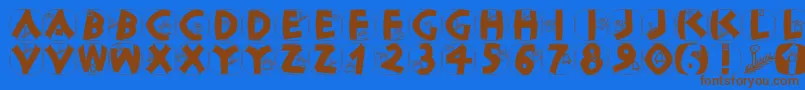 Classicapsxmas Font – Brown Fonts on Blue Background