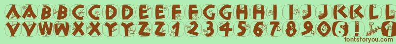 Saiba mais sobre a fonte Classicapsxmas Fonte Classicapsxmas – fontes marrons em um fundo verde
