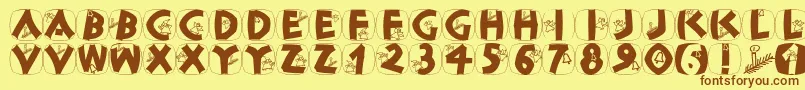 Classicapsxmas Font – Brown Fonts on Yellow Background