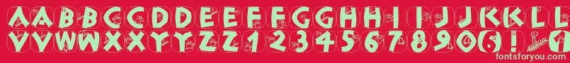 Classicapsxmas-fontti – vihreät fontit punaisella taustalla