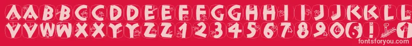 Classicapsxmas Font – Pink Fonts on Red Background