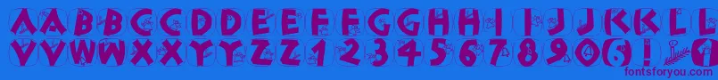 Classicapsxmas Font – Purple Fonts on Blue Background