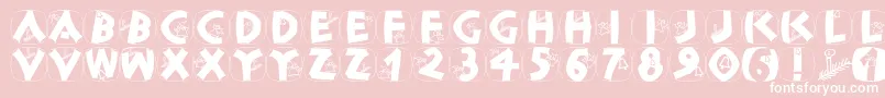 Classicapsxmas-Schriftart – Weiße Schriften auf rosa Hintergrund