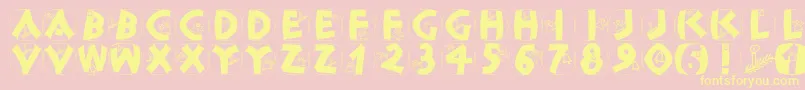 Classicapsxmas Font – Yellow Fonts on Pink Background