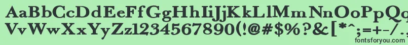 フォントFradex – 緑の背景に黒い文字