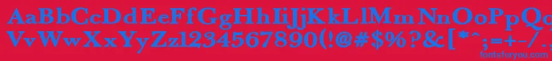 フォントFradex – 赤い背景に青い文字