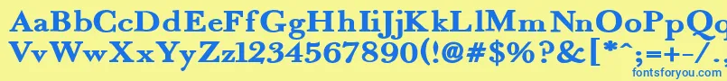 Fradex Font – Blue Fonts on Yellow Background