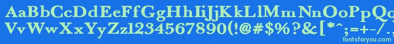 Fradex Font – Green Fonts on Blue Background