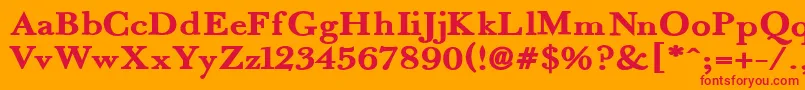 フォントFradex – オレンジの背景に赤い文字