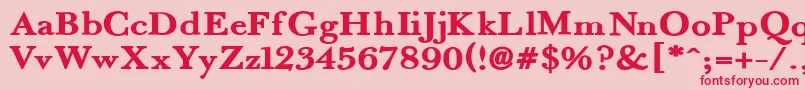 フォントFradex – ピンクの背景に赤い文字